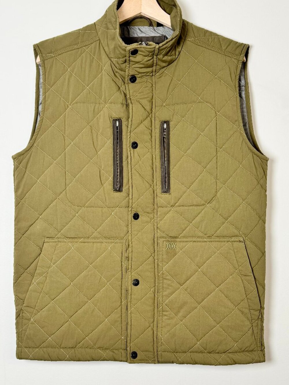 Dakota Grizzly Men's Nicco Stretch Quilted Western Olive Green Vest Sz M